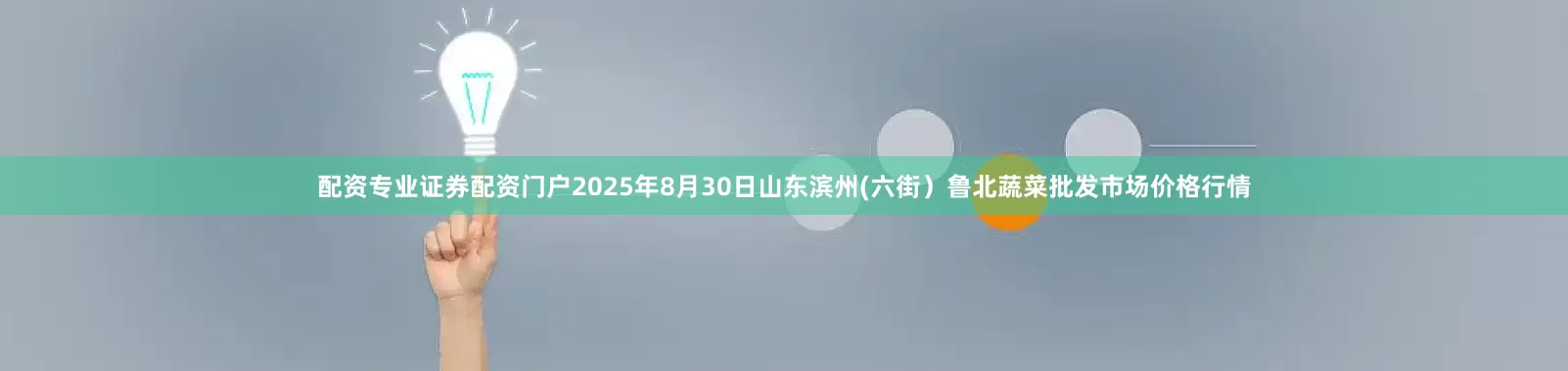 配资专业证券配资门户2025年8月30日山东滨州(六街)鲁北蔬菜批发市场价格行情